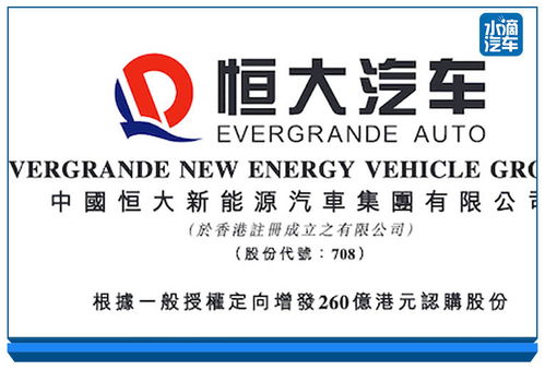 恒大汽車再籌260億港元推動(dòng)電動(dòng)車量產(chǎn)